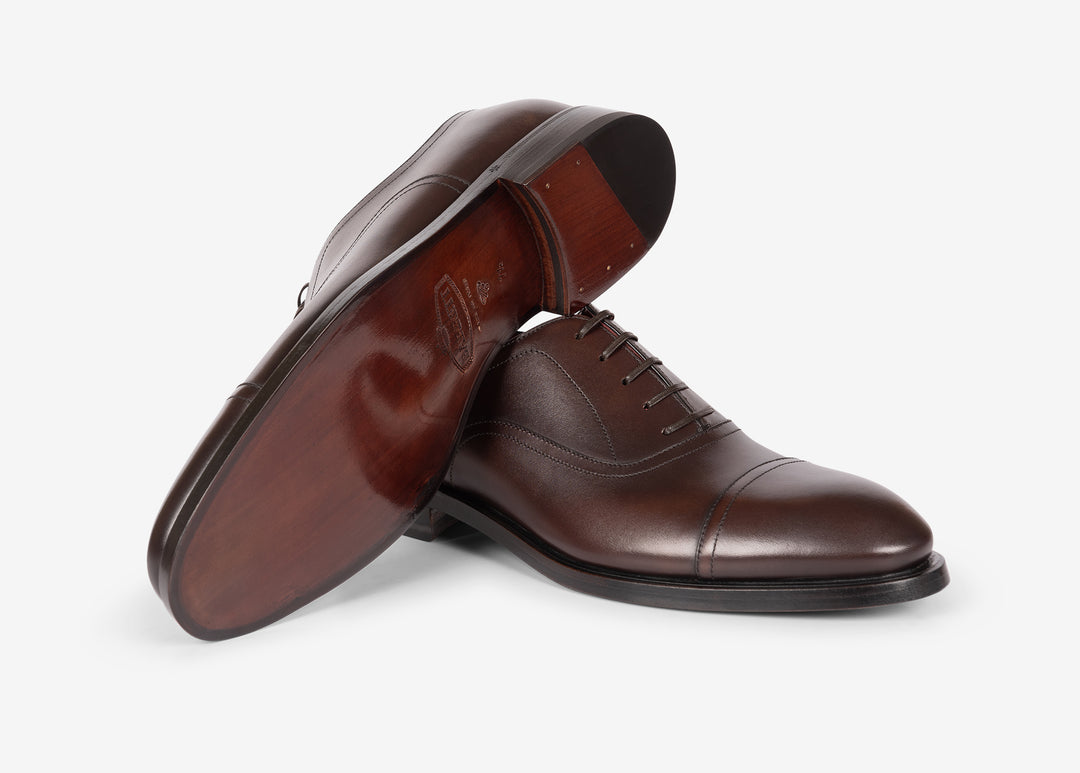 Oxford en cuir de veau marron