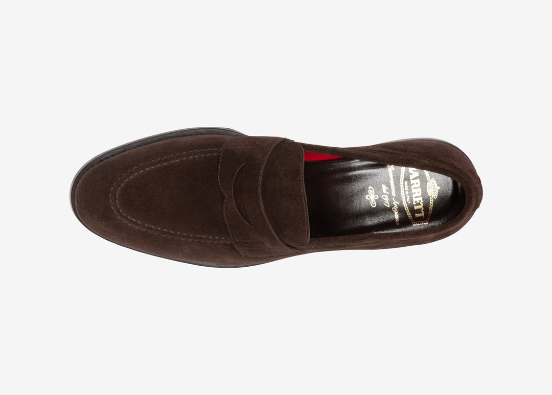 Mocassino con fascetta in suede testa di moro