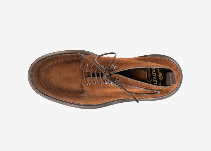 Stivaletto stringato in suede marrone bruciato