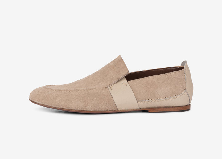 Mocassin beige en daim