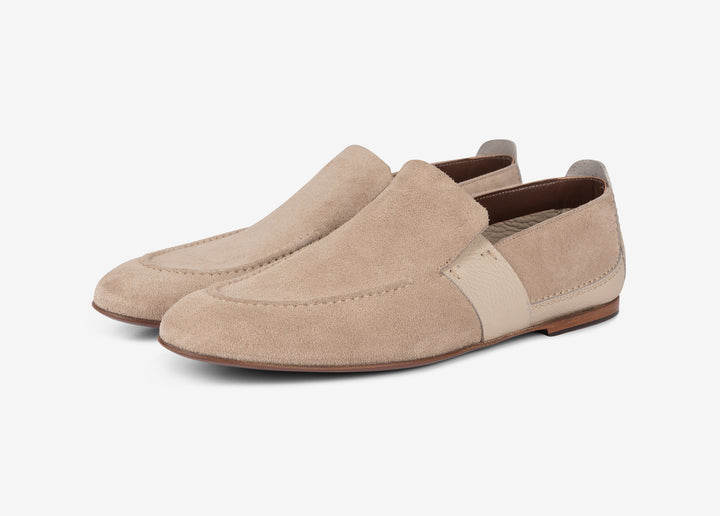Mocassin beige en daim