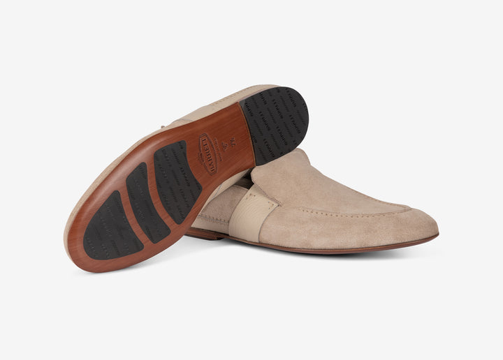Mocassin beige en daim