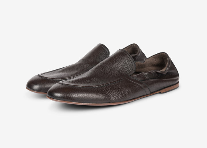 Slip-on con elastico in cervo cioccolato