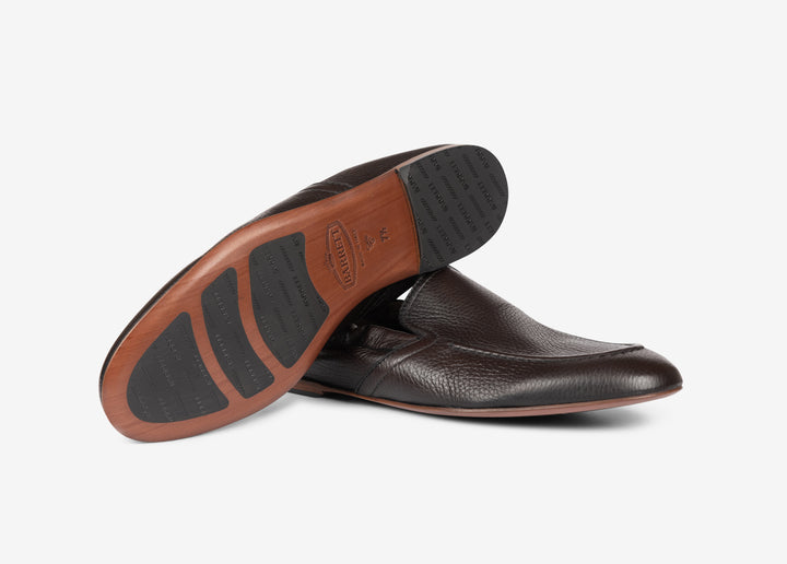 Slip-on con elastico in cervo cioccolato