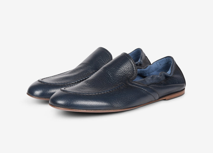 Slip-on con elastico in cervo blu sky