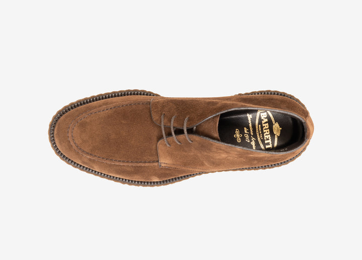 Bottine à lacets en suede tabac