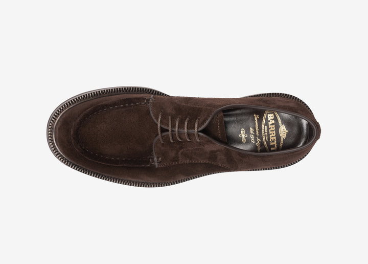 Derby in suede testa di moro