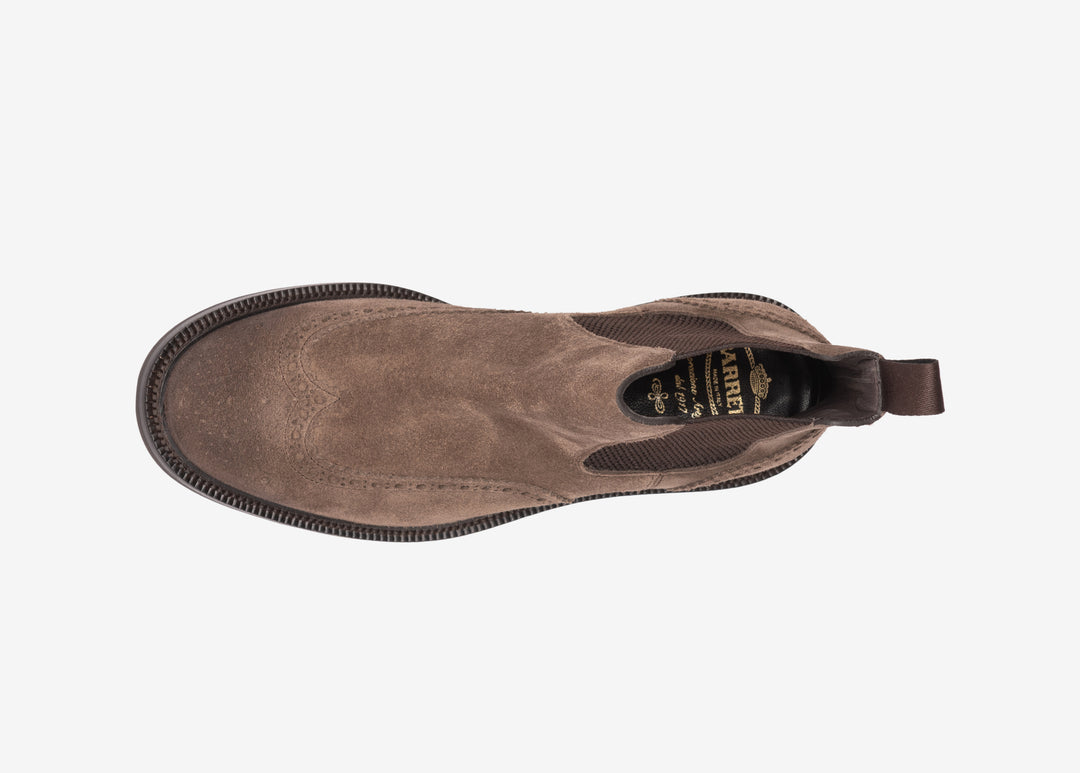 Beatles beige con decorazioni brogue in suede