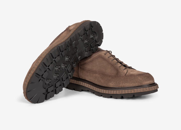 Beige derby shoe in suede