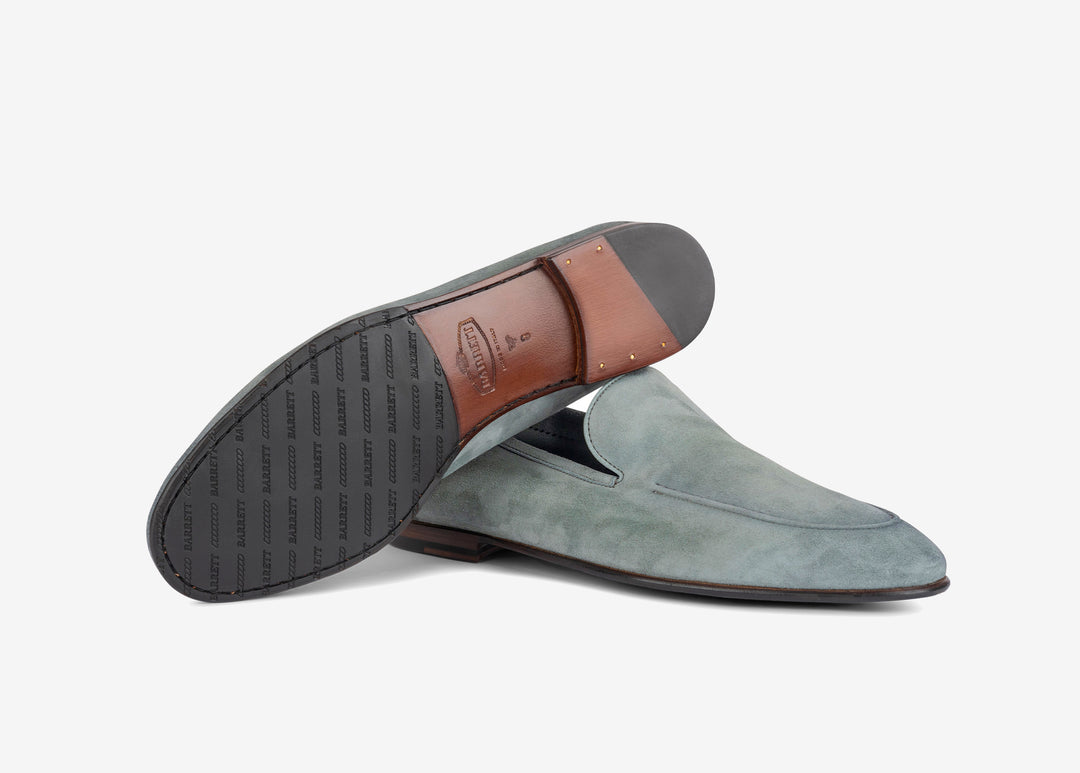 Grey suede loafer