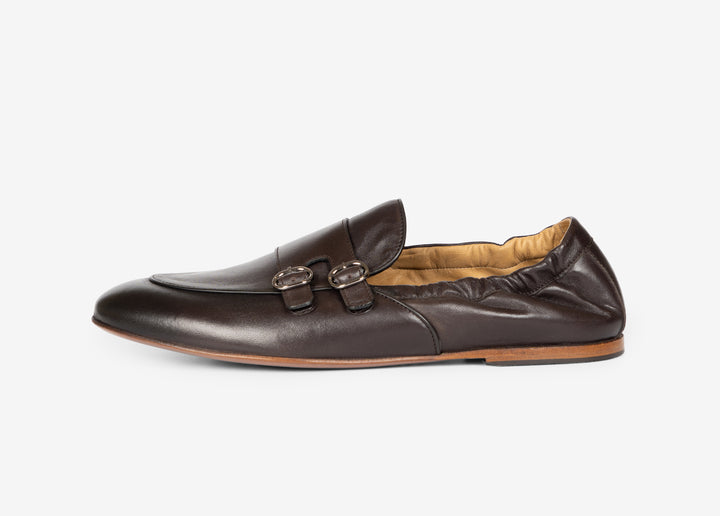 Slip-on in nappa moka