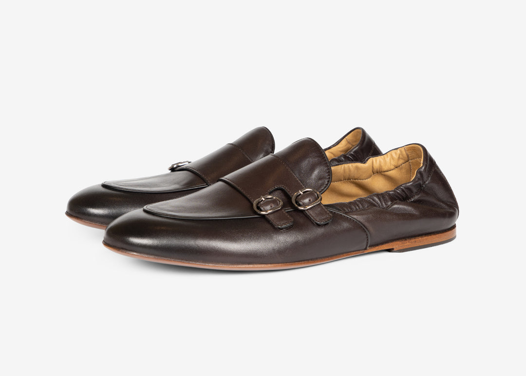Slip-on in nappa moka