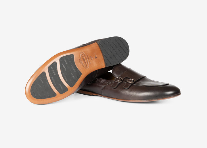 Slip-on in nappa moka