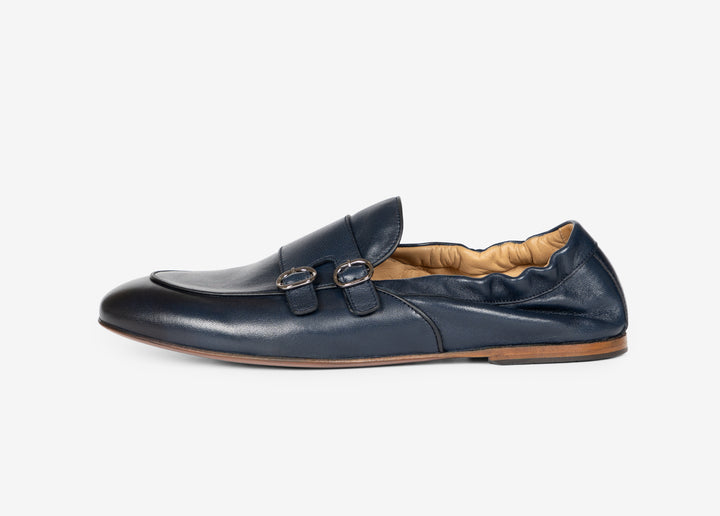 Slip-on in nappa blu