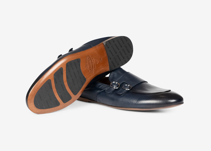 Slip-on in nappa blu