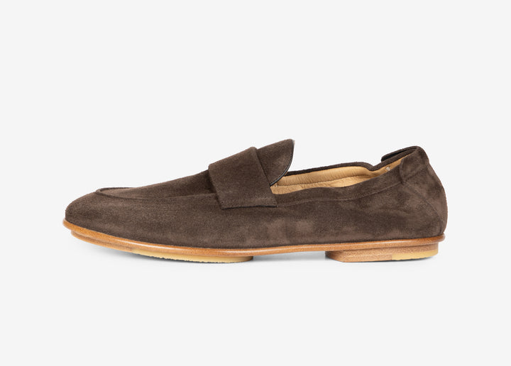 Slip-on in suede marrone testa di moro