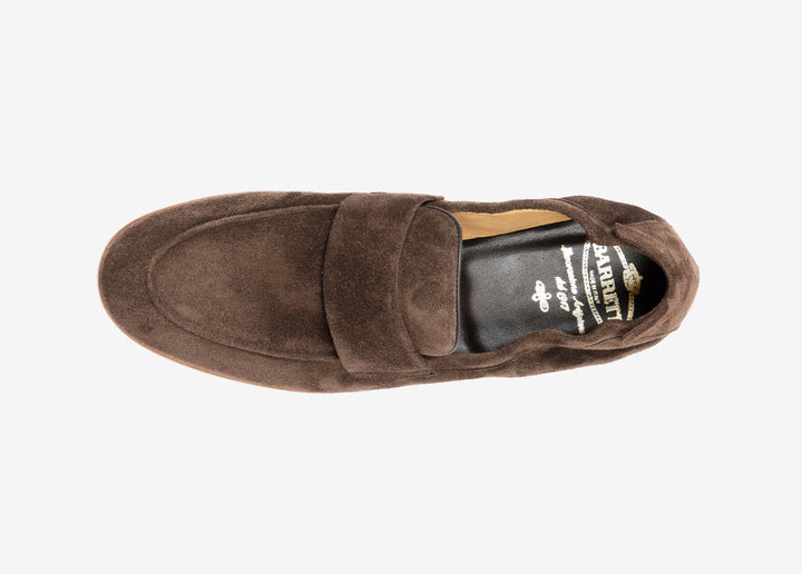 Slip-on in suede marrone testa di moro
