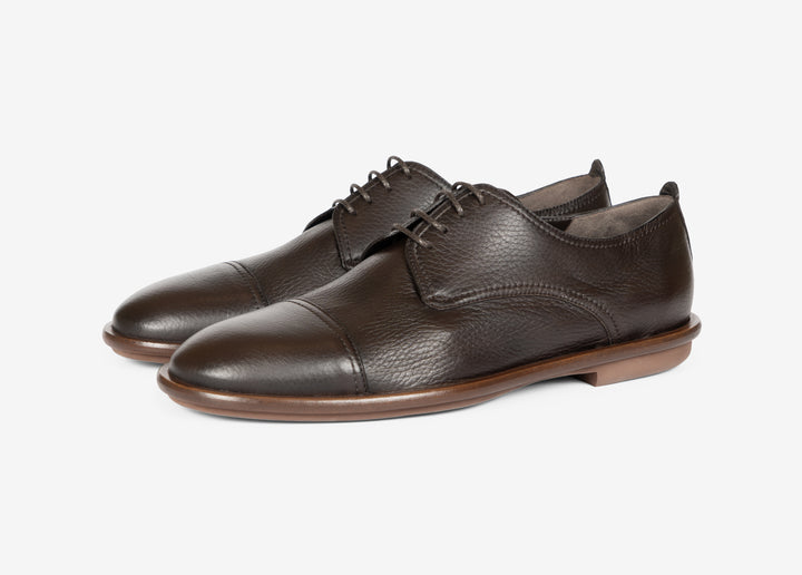 Derby en cuir de daim chocolat