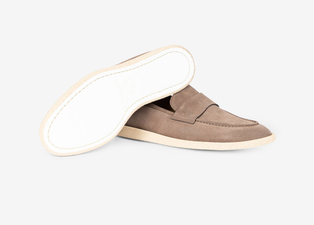 Mocassino in suede marrone