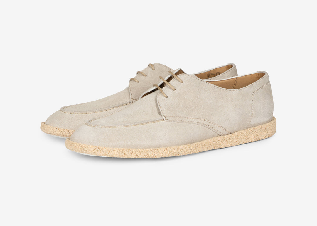 Derby in suede sabbia chiaro