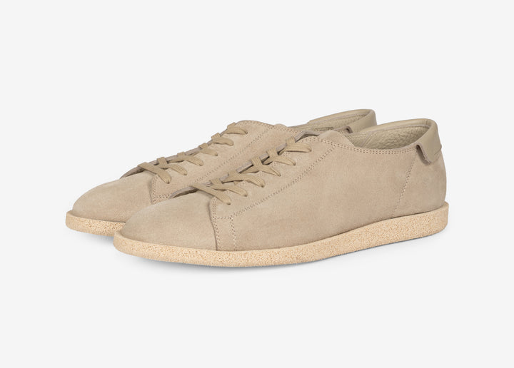 Sneakers in suede beige chiaro