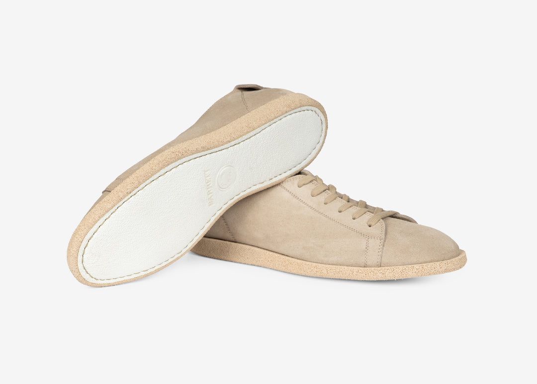 Sneakers in suede beige chiaro