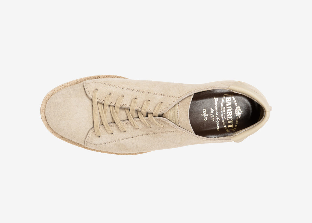 Sneakers in suede beige chiaro
