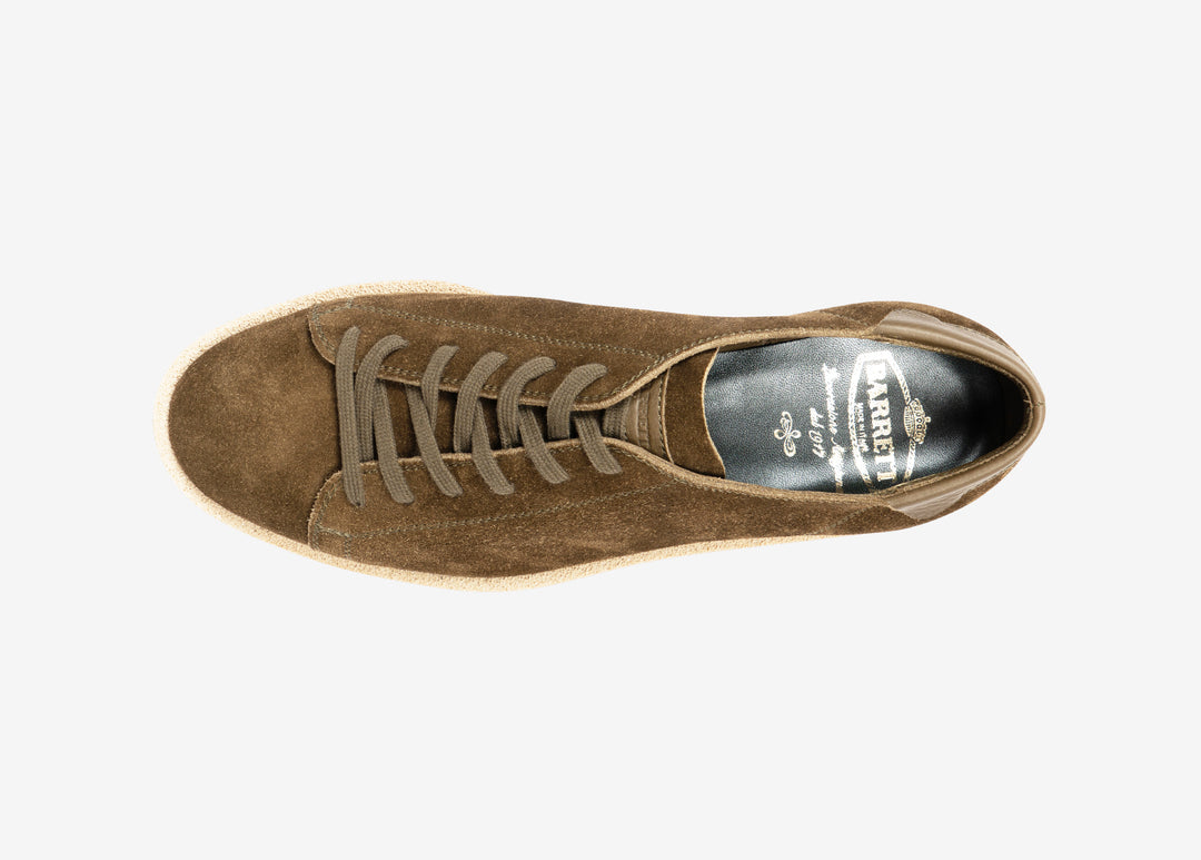 Sneakers in suede verde oliva