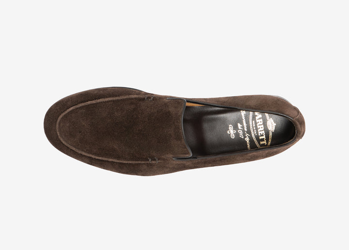 Mocassino liscio in suede testa di moro