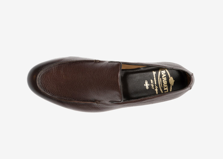 Mocassino liscio in pelle marrone