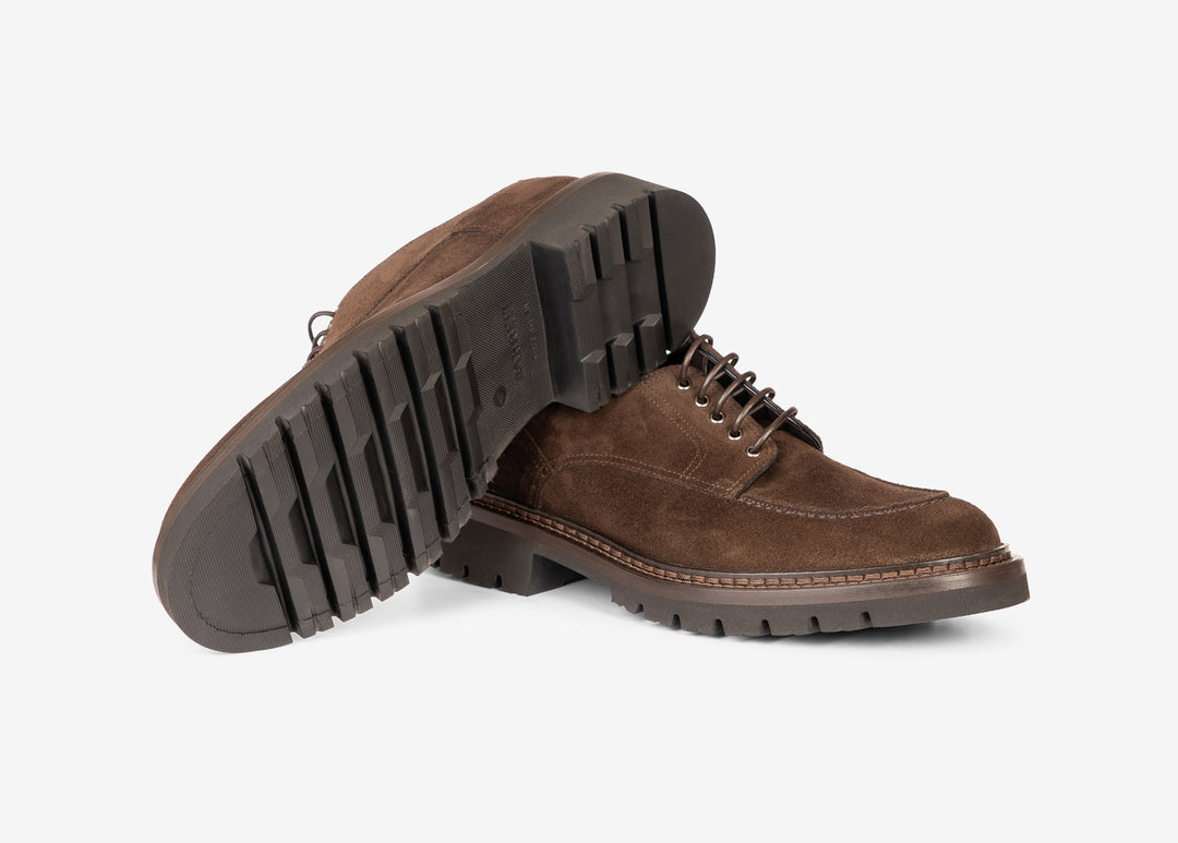 Derby in suede testa di moro