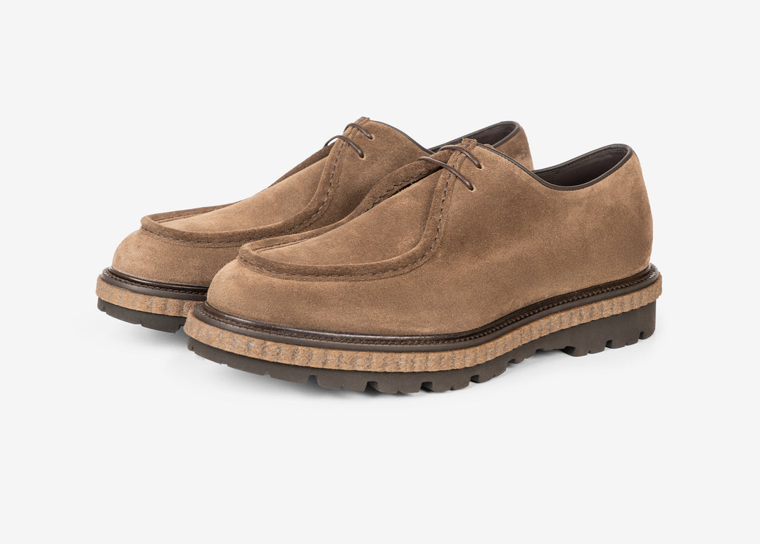 Derby in suede beige