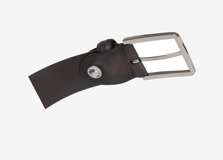 Brown hand-aged leather belt