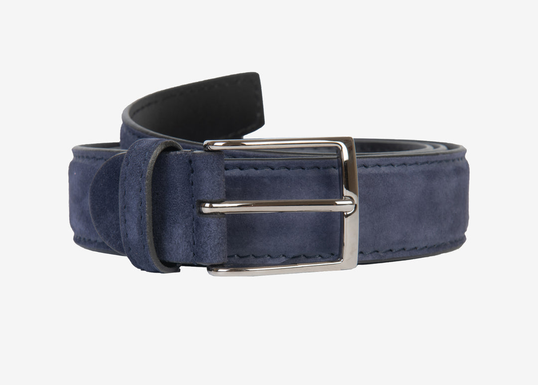 Ceinture réglable en daim bleu