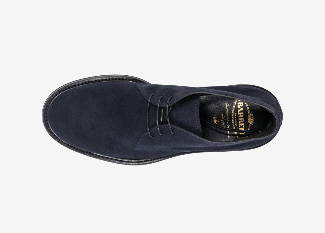 Blue ankle boot in suede 