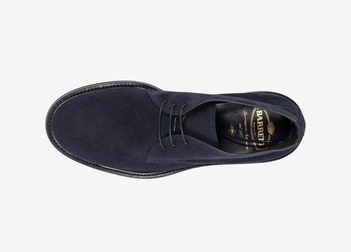 Blue ankle boot in suede 