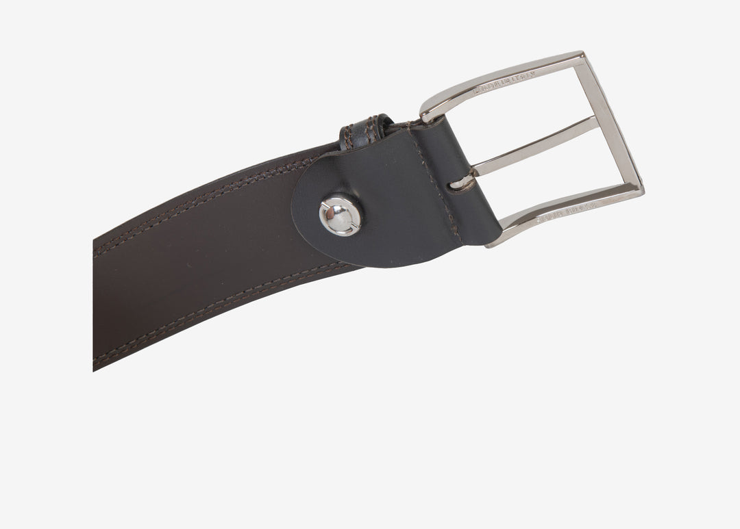 Grey belt in calfskin leather