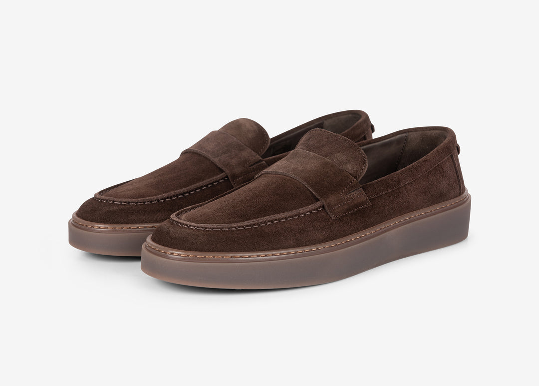 Brown suede moccasin
