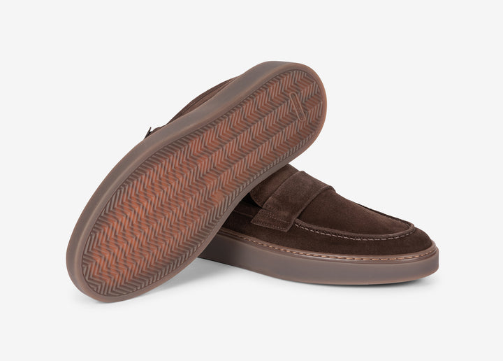 Brown suede moccasin