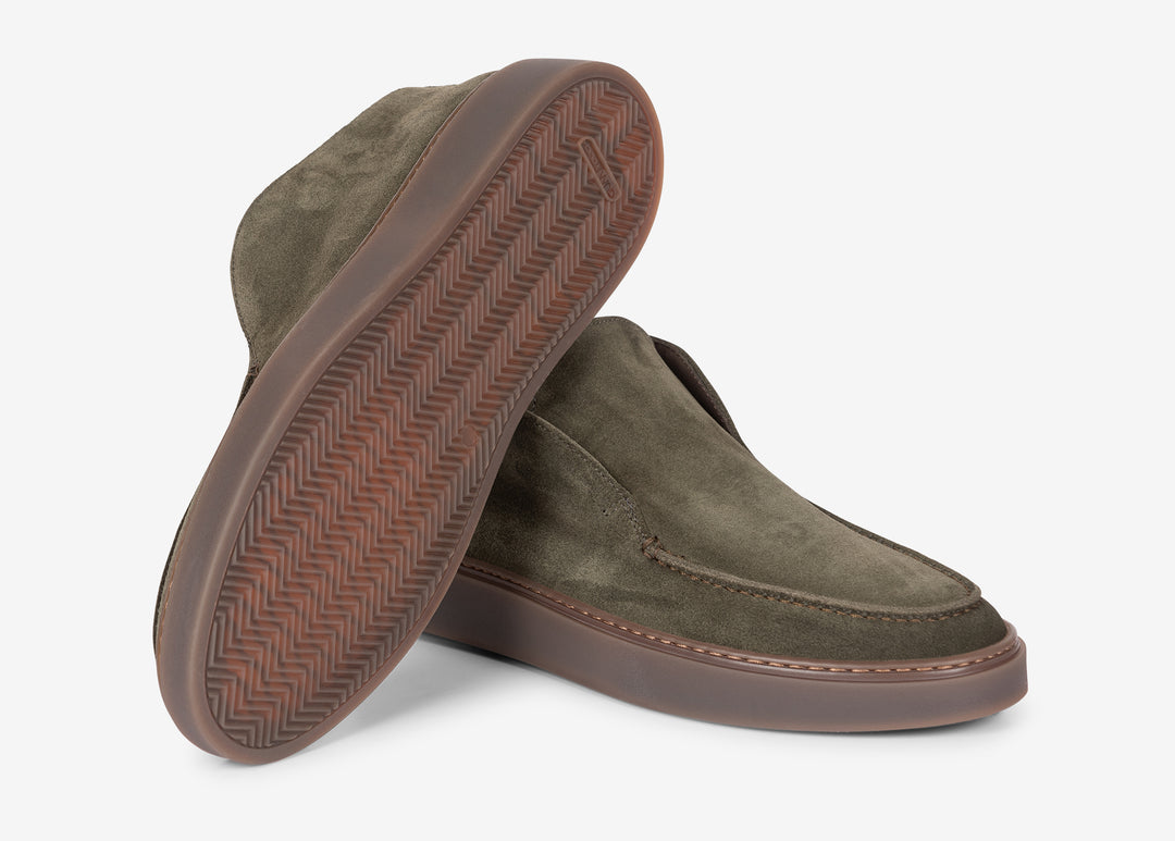 Polacchino con elastici in suede verde