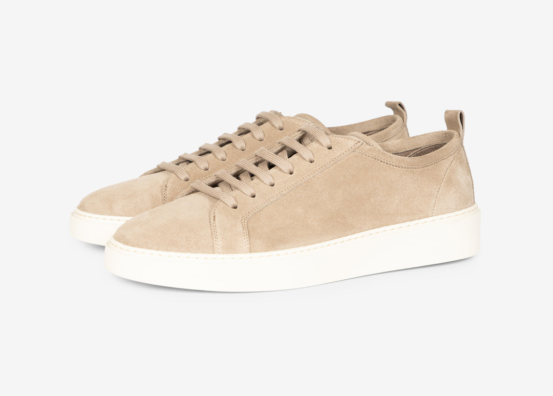 Beige suede sneakers