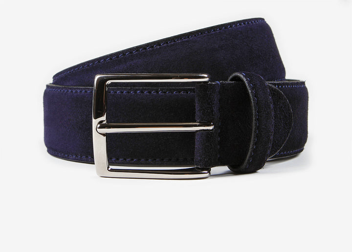 Cintura accorciabile in camoscio blu