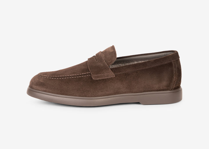 Mocassino in suede testa di moro