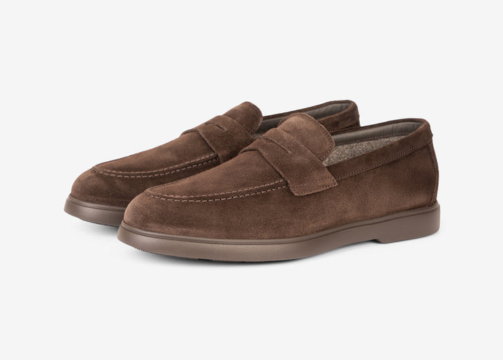 Mocassino in suede testa di moro