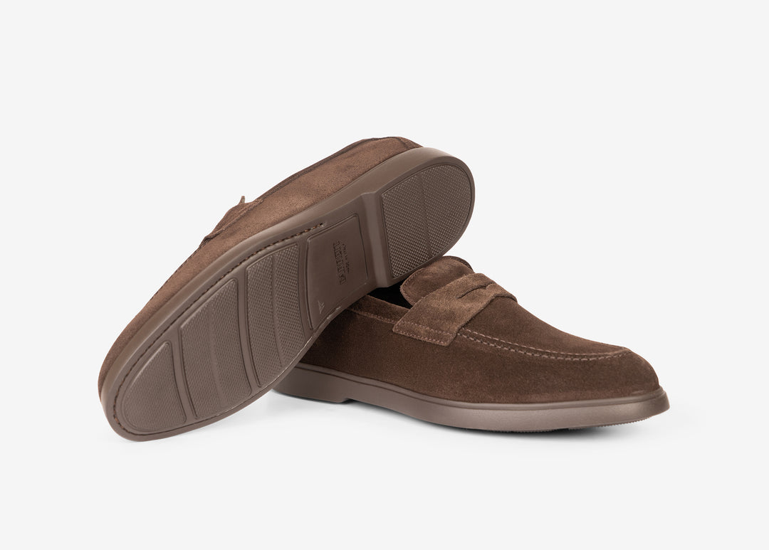 Mocassino in suede testa di moro