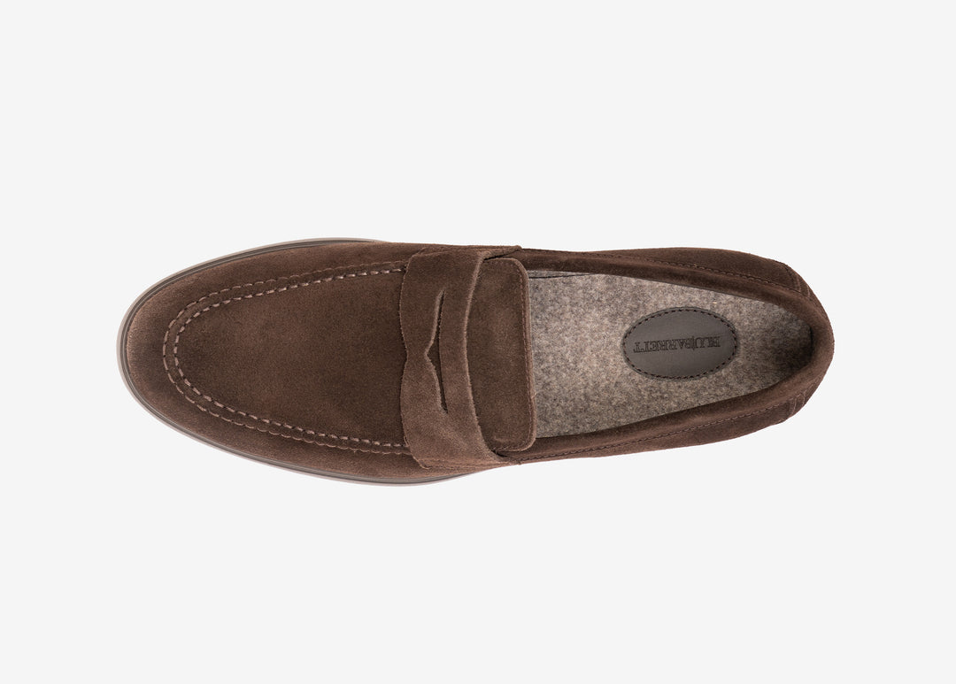 Mocassino in suede testa di moro