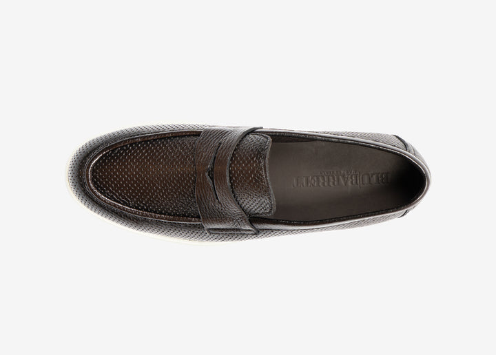 Mocassino in cervo forato cioccolato