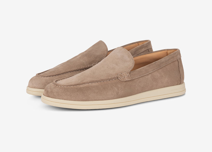 Mocassino in suede beige