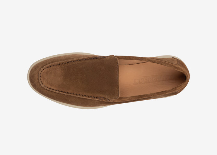 Mocassino in suede marrone bruciato