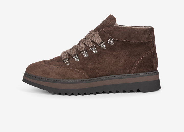 Sneaker alta in suede testa di moro